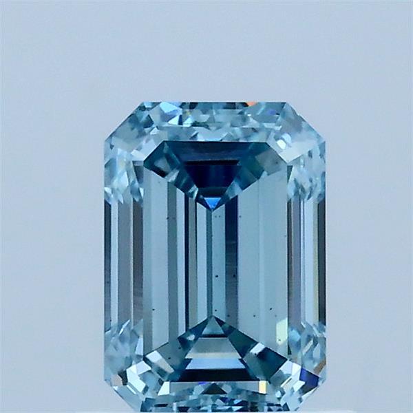 1ct Emerald FANCY INTENSE BLUE VS2 Lab Created Diamond