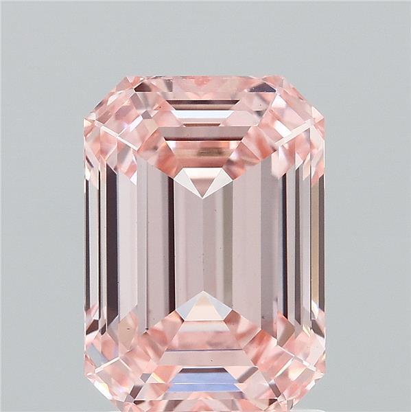 2.4ct Emerald FANCY INTENSE PINK VS1 Lab Created Diamond