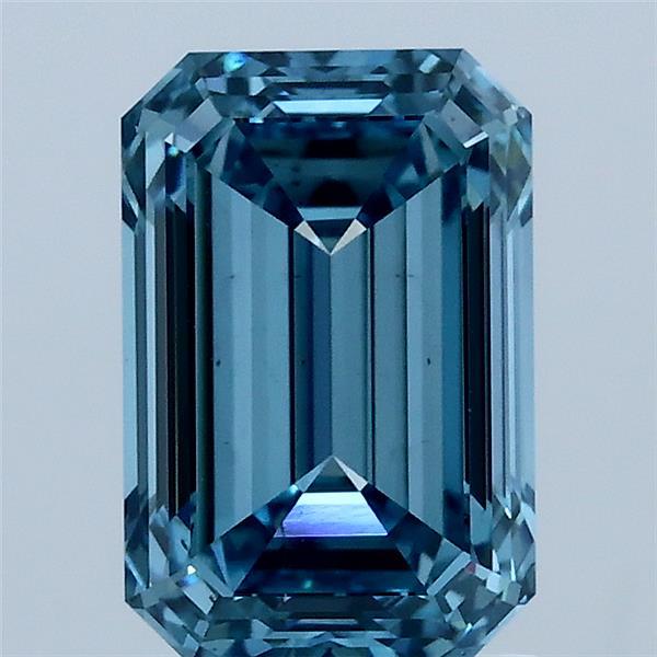 2ct Emerald FANCY VIVID BLUE VS2 Lab Created Diamond