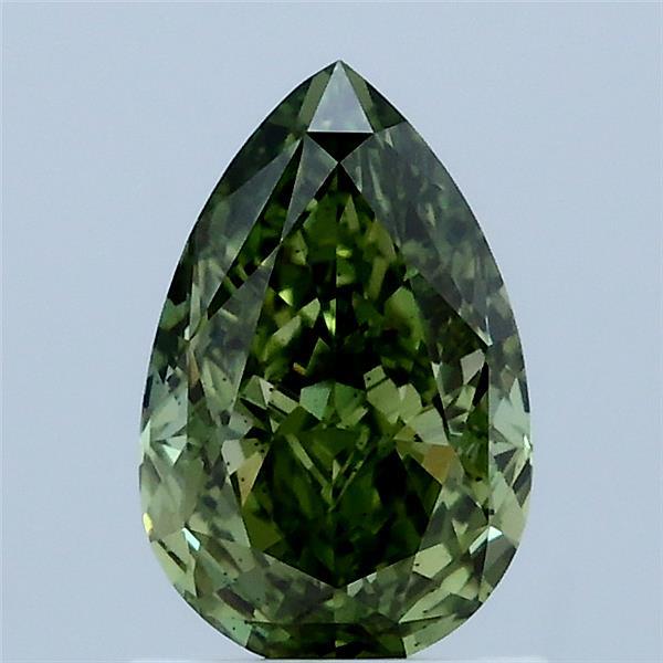 1.19ct Pear FANCY VIVID GREEN VS2 Lab Created Diamond