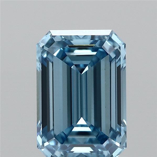 1.04ct Emerald FANCY VIVID BLUE VVS2 Lab Created Diamond