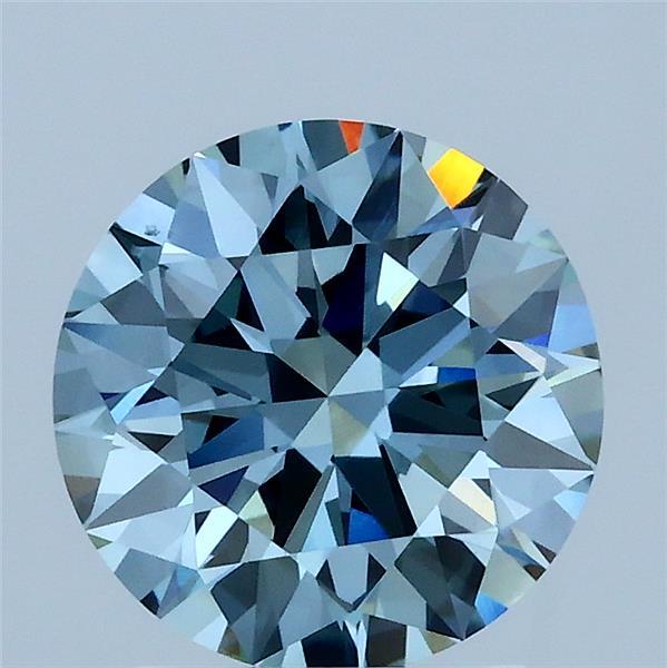 2ct Round FANCY VIVID BLUE VS1 Lab Created Diamond
