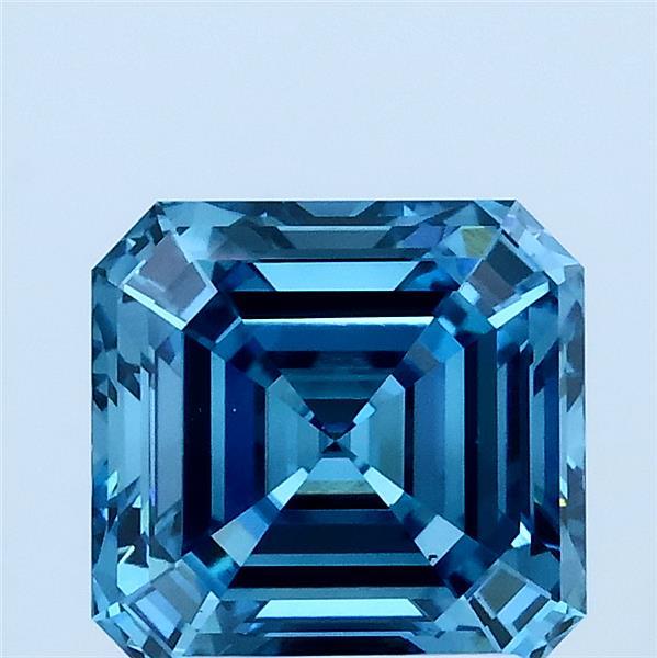 2.01ct Asscher FANCY VIVID BLUE VS1 Lab Created Diamond