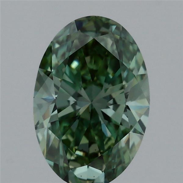 1.07ct Oval FANCY VIVID GREEN VS2 Lab Created Diamond