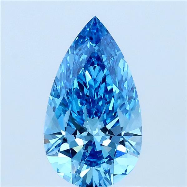 1.01ct Pear FANCY VIVID BLUE VS1 Lab Created Diamond