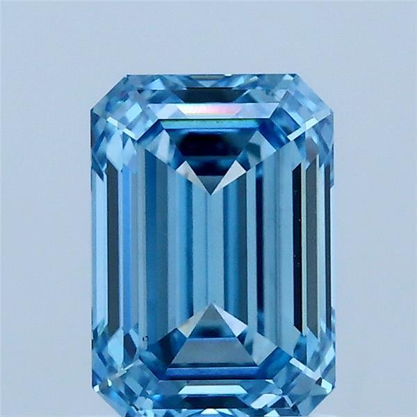 1.57ct Emerald FANCY VIVID BLUE VS1 Lab Created Diamond