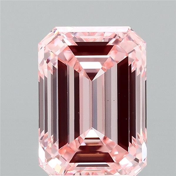 3.05ct Emerald FANCY INTENSE PINK VS1 Lab Created Diamond