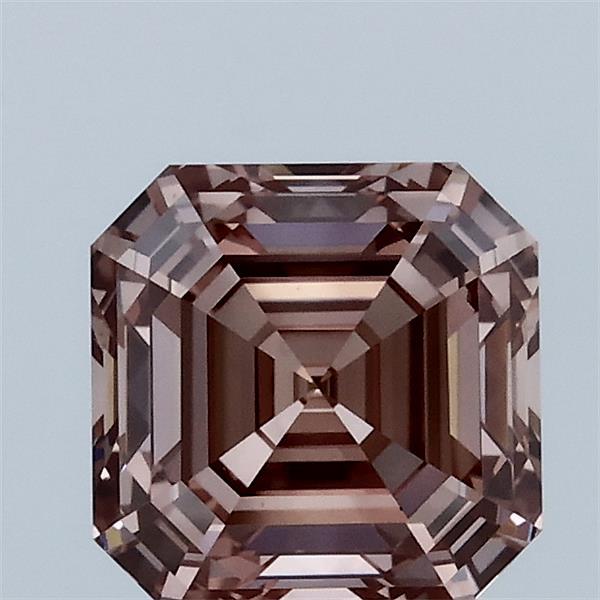 1.57ct Asscher FANCY INTENSE BROWNISH PINK VVS2 Lab Created Diamond