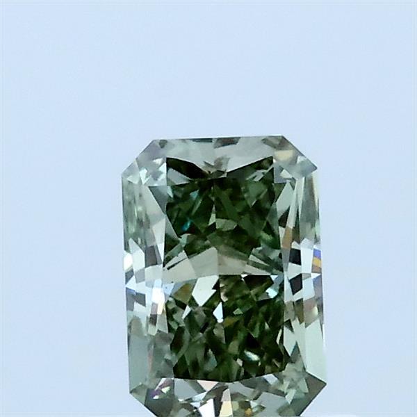0.6ct Radiant FANCY VIVID GREEN VS2 Lab Created Diamond