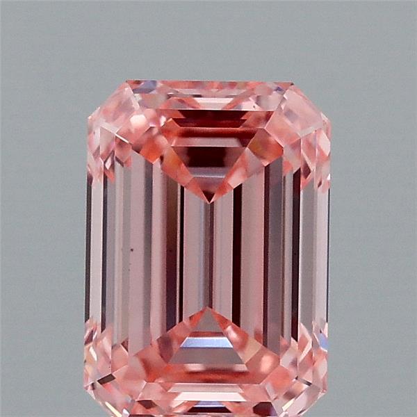 1.49ct Emerald FANCY VIVID PINK VS1 Lab Created Diamond