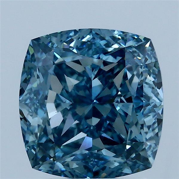 3.08ct Cushion FANCY VIVID BLUE VS1 Lab Created Diamond