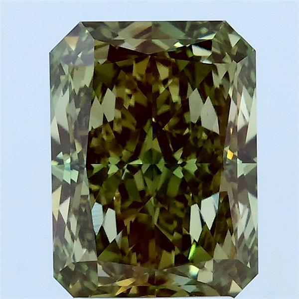 2.5ct Radiant FANCY VIVID GREEN VVS2 Lab Created Diamond
