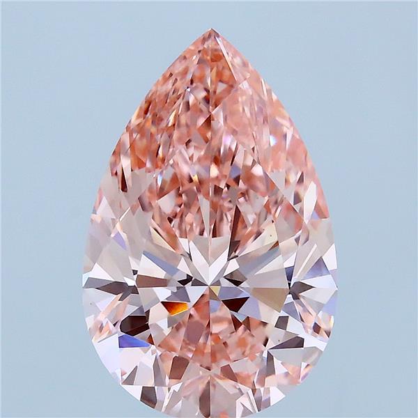 4ct Pear FANCY VIVID PINK VS1 Lab Created Diamond