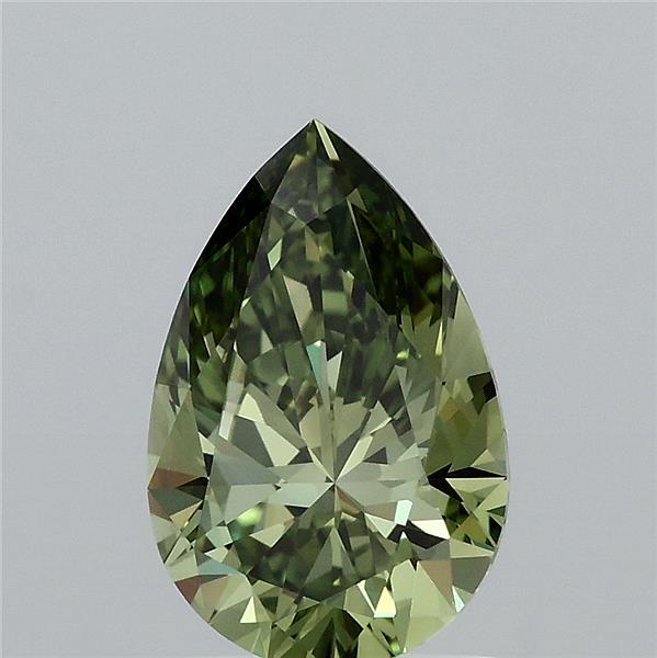 1.51ct Pear FANCY VIVID GREEN VVS2 Lab Created Diamond