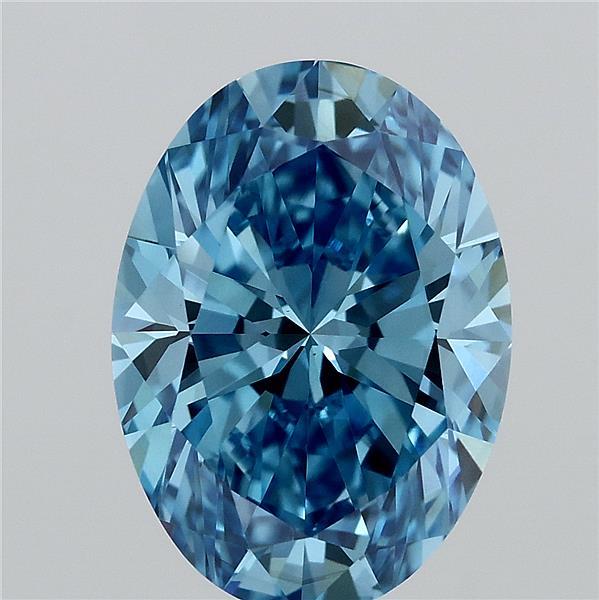 4.01ct Oval FANCY VIVID BLUE VS1 Lab Created Diamond