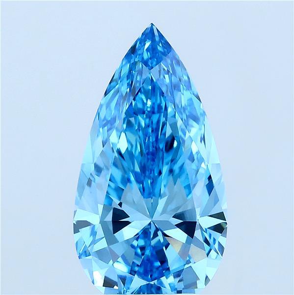 3.5ct Pear FANCY VIVID BLUE VS1 Lab Created Diamond