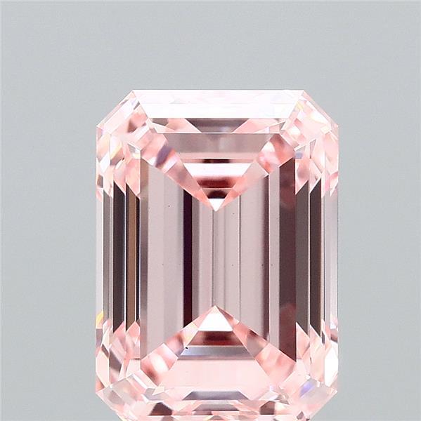 3.07ct Emerald FANCY INTENSE PINK VS1 Lab Created Diamond