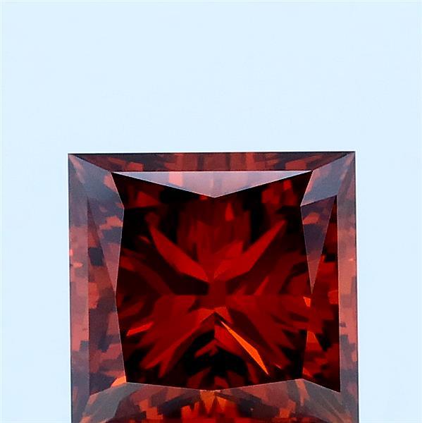 2ct Princess FANCY DEEP ORANGE VS1 Lab Created Diamond
