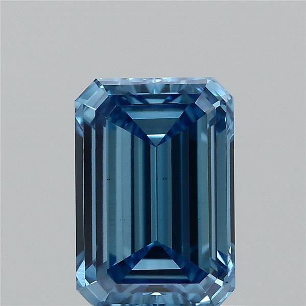 1.01ct Emerald FANCY VIVID BLUE VS1 Lab Created Diamond