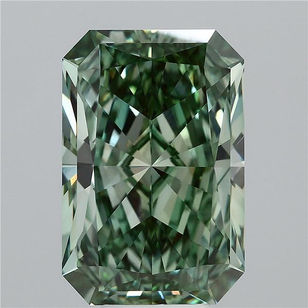 8.51ct Radiant FANCY VIVID GREEN VVS2 Lab Created Diamond