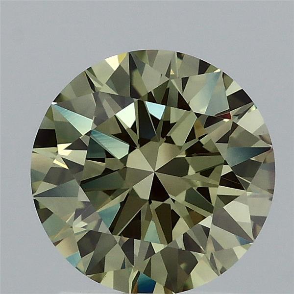 1.72ct Round FANCY VIVID GREEN VS1 Lab Created Diamond