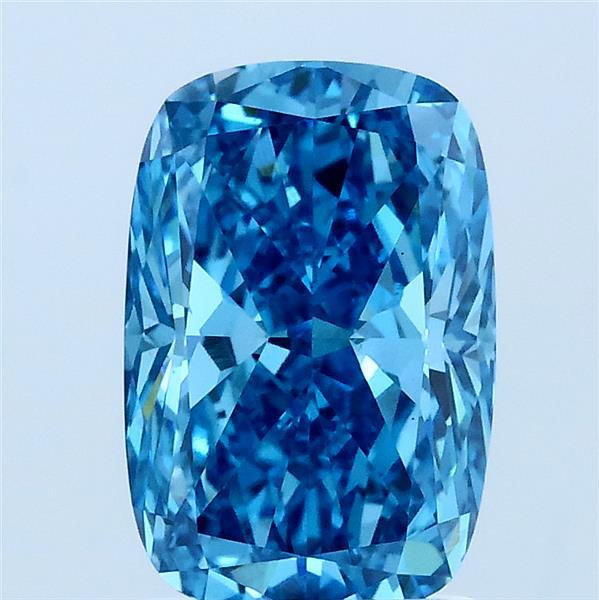 2.08ct Cushion FANCY VIVID BLUE VS1 Lab Created Diamond