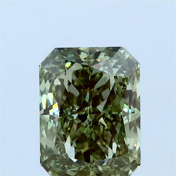 1.09ct Radiant FANCY VIVID GREEN VS2 Lab Created Diamond