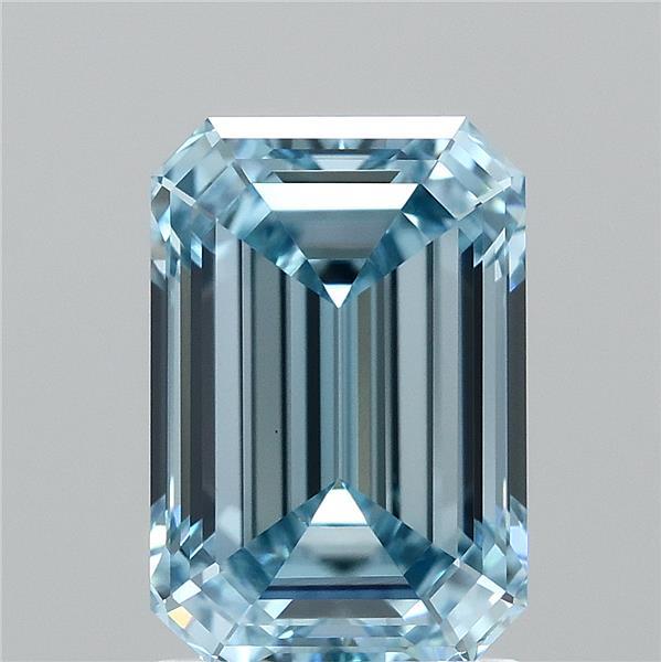 1.94ct Emerald FANCY VIVID BLUE VVS2 Lab Created Diamond