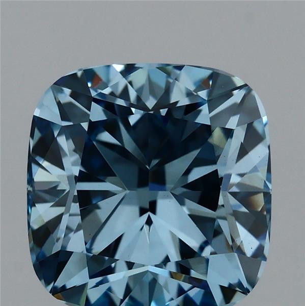2.07ct Cushion FANCY VIVID BLUE VS1 Lab Created Diamond