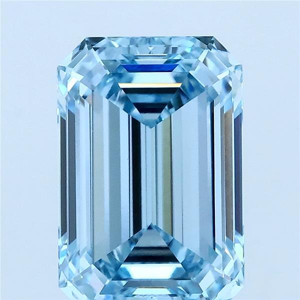 3.07ct Emerald FANCY VIVID BLUE VVS2 Lab Created Diamond