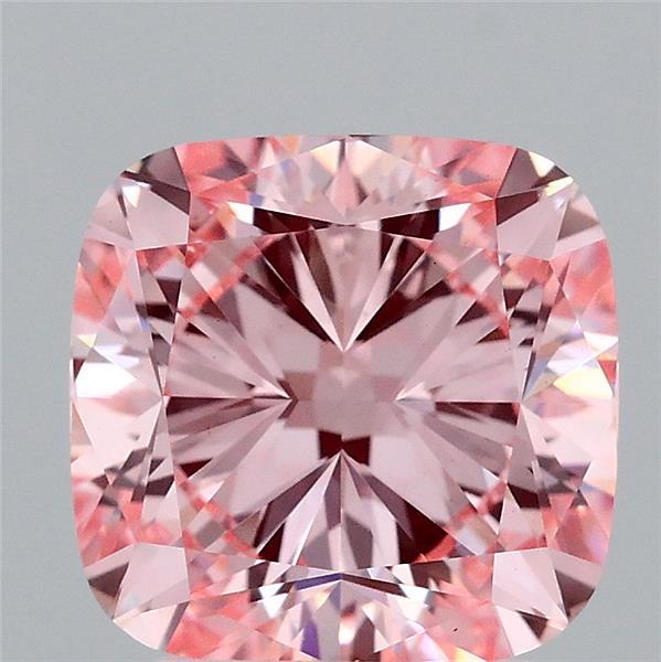 3.02ct Cushion FANCY INTENSE PINK VS1 Lab Created Diamond