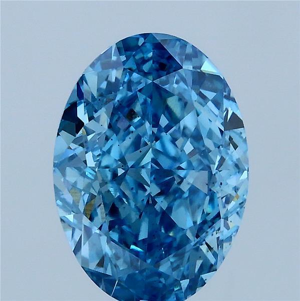 3.51ct Oval FANCY VIVID BLUE VS2 Lab Created Diamond