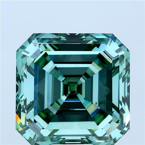15ct Asscher FANCY VIVID GREEN VS2 Lab Created Diamond