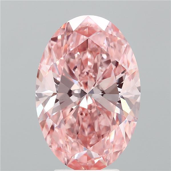 5.17ct Oval FANCY VIVID PINK VS1 Lab Created Diamond