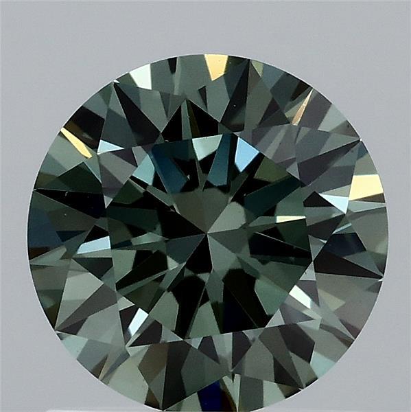 1.06ct Round FANCY VIVID GREEN VS1 Lab Created Diamond