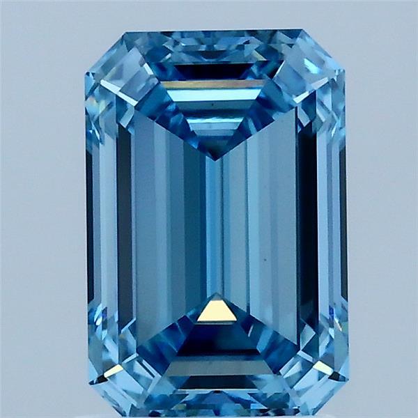 2ct Emerald FANCY VIVID BLUE VS1 Lab Created Diamond