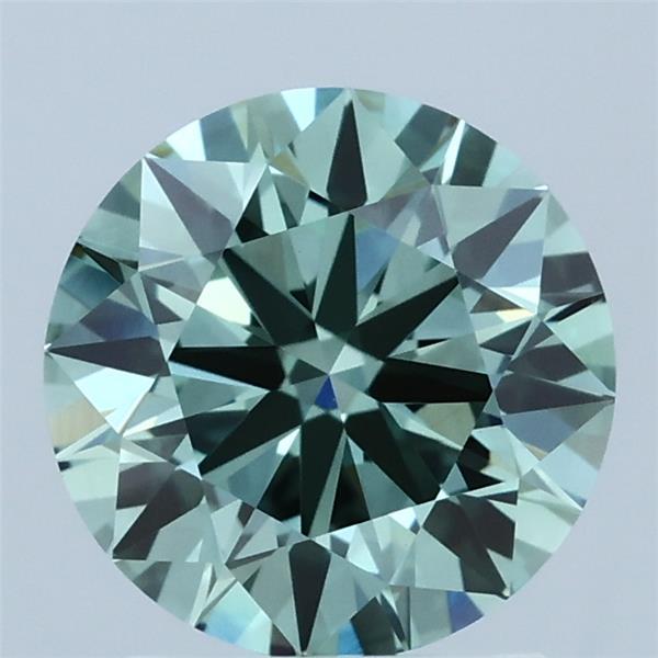 1.89ct Round FANCY VIVID GREEN VVS2 Lab Created Diamond