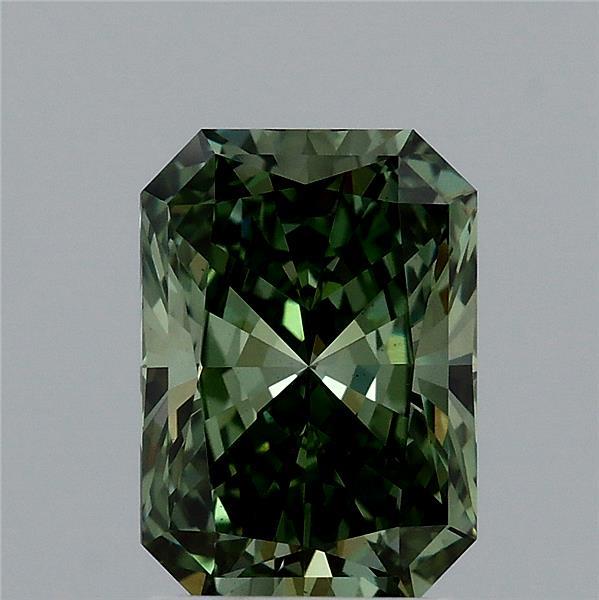 2.09ct Radiant FANCY VIVID GREEN VS1 Lab Created Diamond