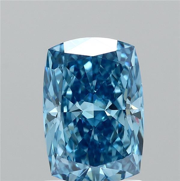 1.52ct Cushion FANCY VIVID BLUE VVS2 Lab Created Diamond