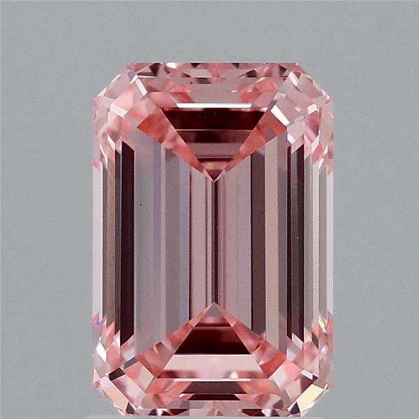 2.1ct Emerald FANCY VIVID PINK VS1 Lab Created Diamond