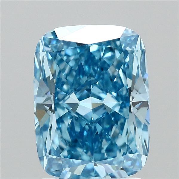 2.11ct Cushion FANCY VIVID BLUE VVS2 Lab Created Diamond
