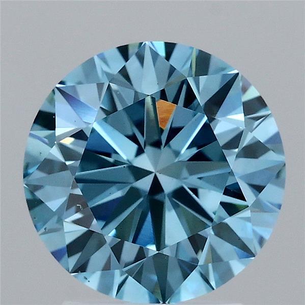 2.4ct Round FANCY VIVID BLUE VS1 Lab Created Diamond