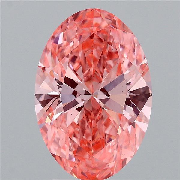 3.53ct Oval FANCY VIVID PINK VS2 Lab Created Diamond