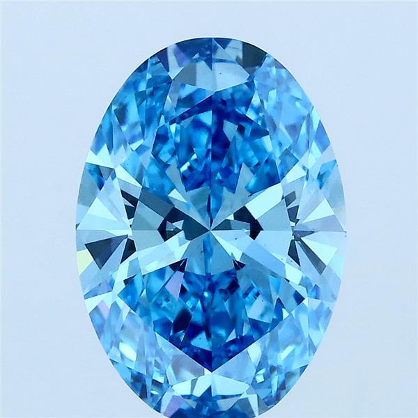 3.01ct Oval FANCY VIVID BLUE VS1 Lab Created Diamond
