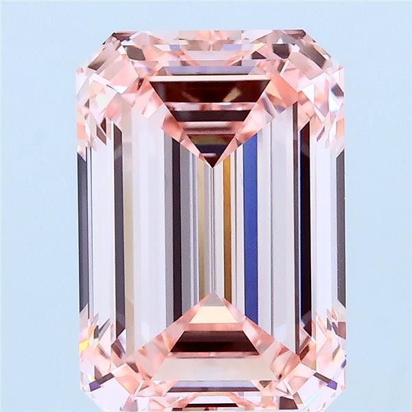 3.15ct Emerald FANCY INTENSE PINK VS1 Lab Created Diamond