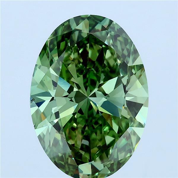 5ct Oval FANCY VIVID GREEN VS2 Lab Created Diamond