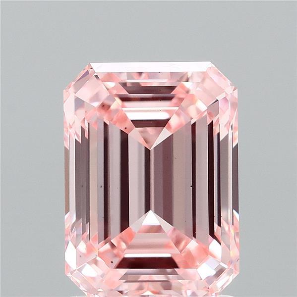 2.02ct Emerald FANCY INTENSE PINK VS2 Lab Created Diamond