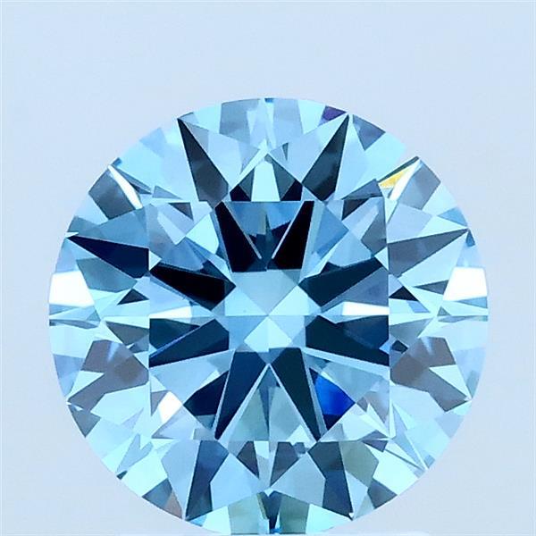 1.53ct Round FANCY VIVID BLUE VS1 Lab Created Diamond