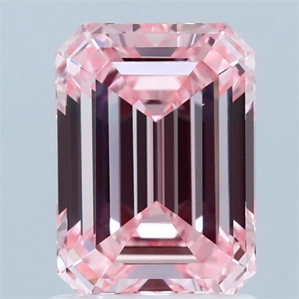 1.52ct Emerald FANCY VIVID PINK VVS2 Lab Created Diamond