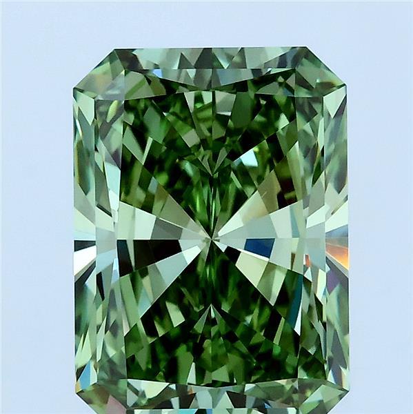 4.06ct Radiant FANCY VIVID GREEN VVS2 Lab Created Diamond